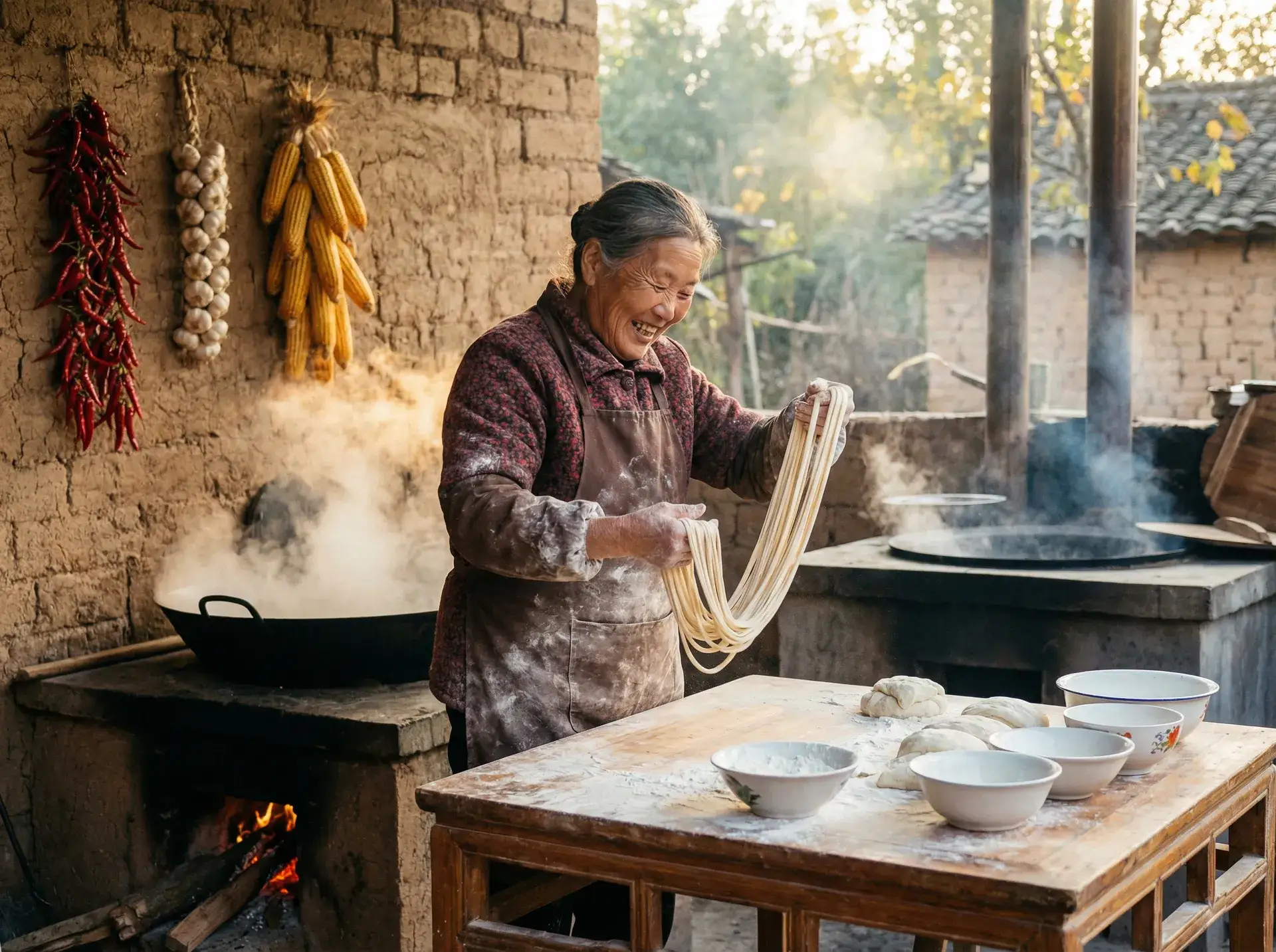 农家大嫂手擀面 - 怎么改qq密码 乡村美食